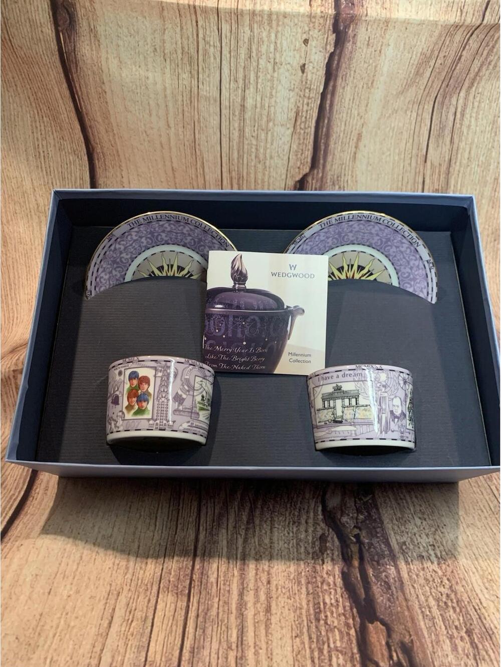 Wedgwood "20th Century Millennium"  Teacup And Saucer Set. Boxed With Pamphlets
